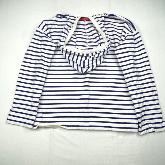 J. Crew Striped Patch Pocket Lightweight Hoodie - Picture 3 of 8